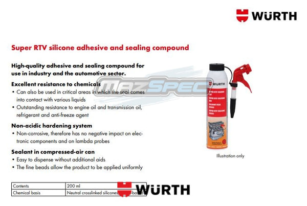 Wurth RTV Silicon Adhesive & Industry Cleaner - Engine / Transmission Rebuild Bundle