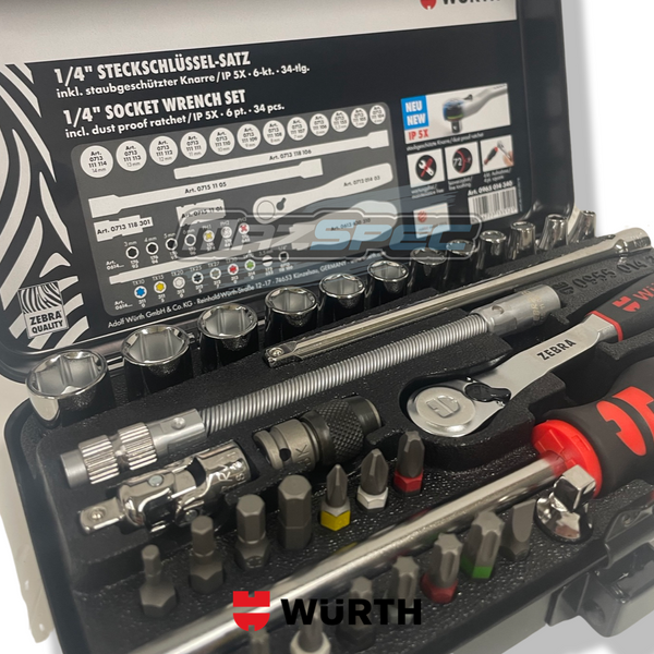 Wurth 34pcs 1/4 Inch Socket Set / Wrench Assortment With Case
