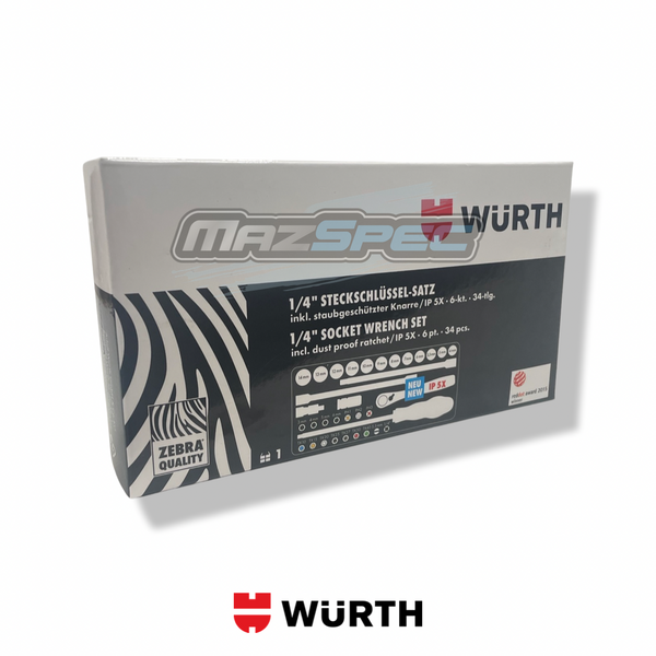 Wurth 34pcs 1/4 Inch Socket Set / Wrench Assortment With Case