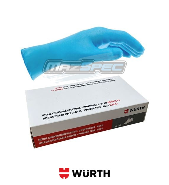 Wurth Heavy Duty Disposable Nitrile Rubber Gloves x100 MazSpec