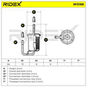 RIDEX In-Line Petrol Fuel Filter • 9F0188
