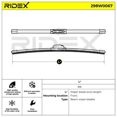 RIDEX Aero Wiper Blades Pair – All MX-5 • 298W0067