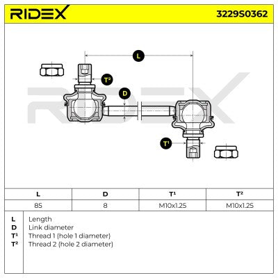 RIDEX Rear Anti-Roll Bar Drop Link – MX-5 Mk3 NC • 3229S0362