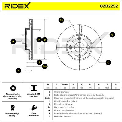 RIDEX Front Brake Discs Pair – MX-5 ND/RF 1.5 • 82B2252