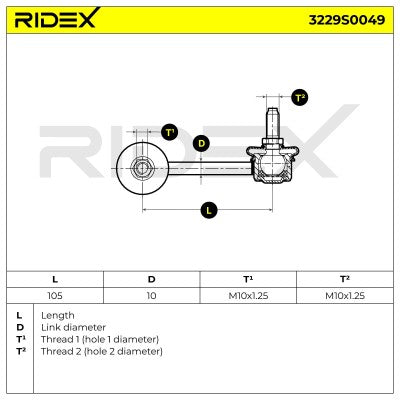 RIDEX Front Anti-Roll Bar Drop Link – LH • 3229S0049