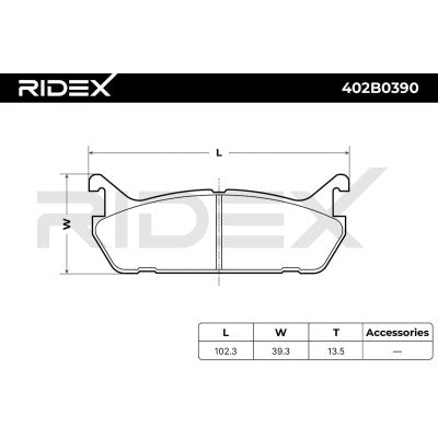 RIDEX Rear Brake Pad Set – MX-5 Mk1 NA 1.6 • 402B0390