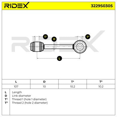 RIDEX Anti-Roll Bar Drop Link – MX-5 Mk1 NA Front/Rear • 3229S0305