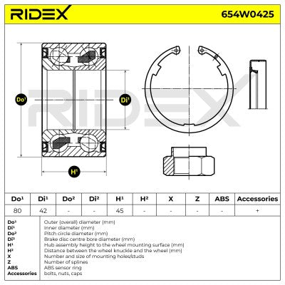 RIDEX Rear Wheel Bearing Kit – MX-5 Mk3 NC 1.8 & 2.0 • 654W0425