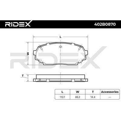 RIDEX Front Brake Pad Set – MX-5 Mk1 NA 1.6 • 402B0870