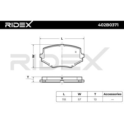 RIDEX Front Brake Pad Set – MX-5 Mk2 1.8 Sport • 402B0371