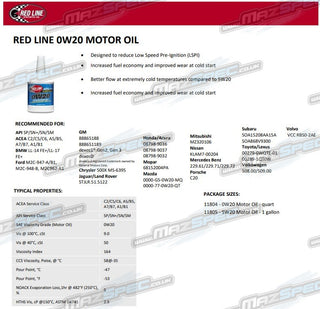 Red Line 0W20 Engine Oil • 3.78L