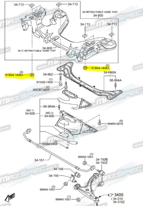 Front Subframe Mounting Nut - MX5 MK3/NC (06-15)