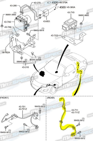 ABS / Wheel Speed Sensor Rear Right - MX5 MK3 / NC (06-15)