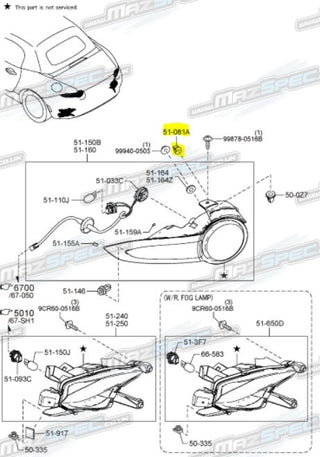 Rear Lamp Fastener / Clip - MX5 MK4 / ND (15-Pres)