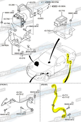 ABS / Wheel Speed Sensor Rear Left - MX5 MK3 / NC (06-15)