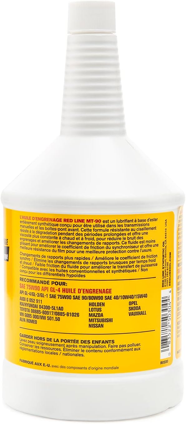 Red Line MT-90 75W90 GL-4 Gear Oil – 946ml / 3.78L • 50304 / 50305