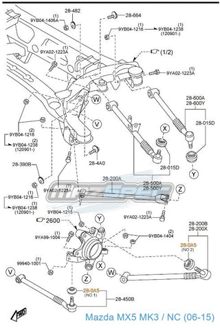 Upper Control Arm / Toe Control Arm Rubber Boot / Ball Joint Cap - MX5 MK3 / NC (06-15)