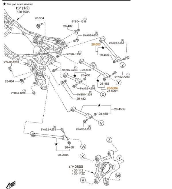 Genuine Mazda Rear Suspension Arm / Trailing Link – Left & Right Side • NA2E-28-61X