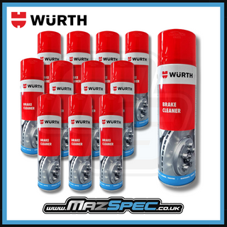 Wurth Brake Cleaner • Removes Dirt, Oil & Grease  • x12 Pack 500ml Aerosol Bulk Deal