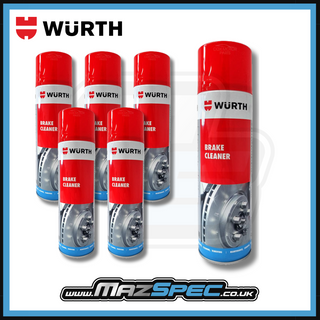 Wurth Brake Cleaner • Removes Dirt, Oil & Grease  • x6 Pack 500ml Aerosol