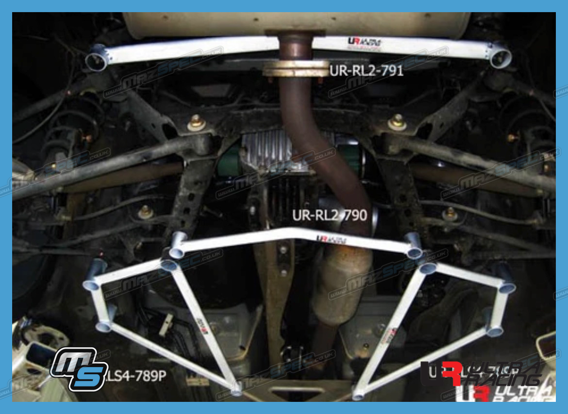 Ultra Racing Rear Lower Side Chassis Braces (Pair) Mazda MX5 MK3 3.5